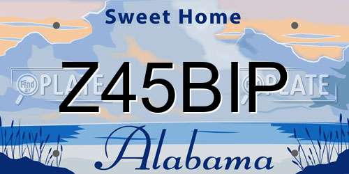 Z45BIP Alabama License Plate
