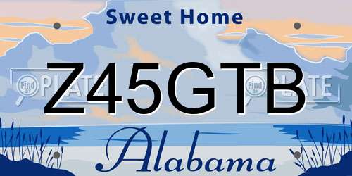 Z45GTB Alabama License Plate