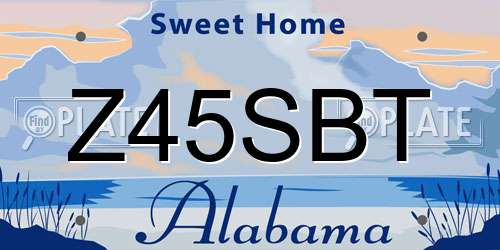 Z45SBT Alabama License Plate