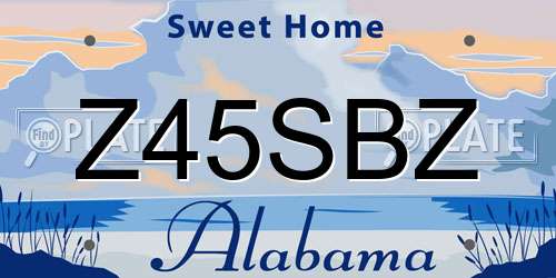 Z45SBZ Alabama License Plate