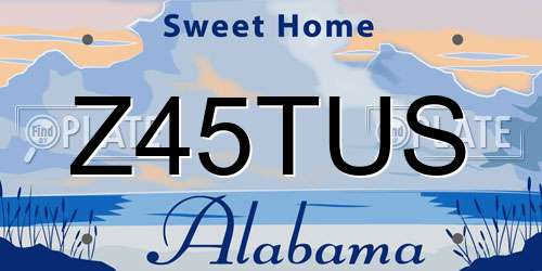 Z45TUS Alabama License Plate