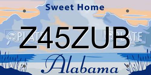 Z45ZUB Alabama License Plate