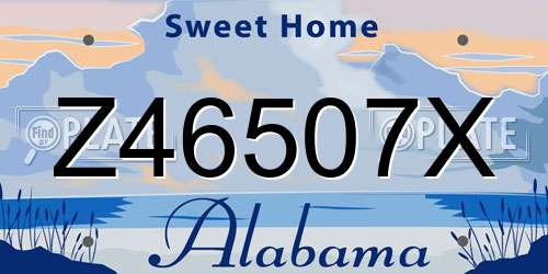 Z46507X Alabama License Plate