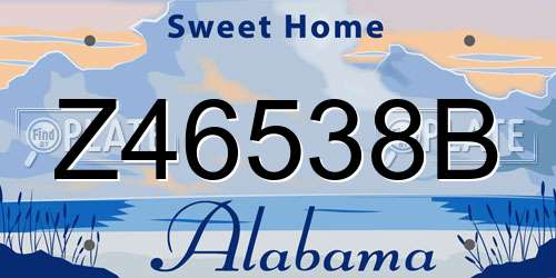 Z46538B Alabama License Plate