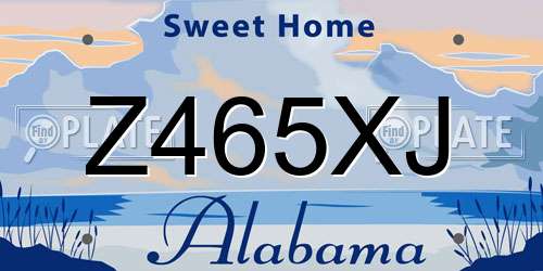 Z465XJ Alabama License Plate