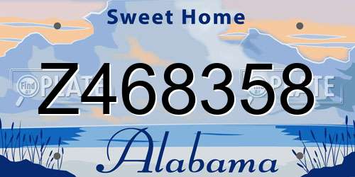 Z468358 Alabama License Plate