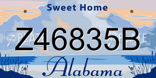 Z46835B Alabama License Plate