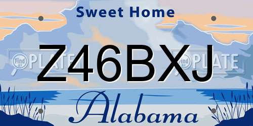 Z46BXJ Alabama License Plate