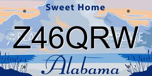 Z46QRW Alabama License Plate