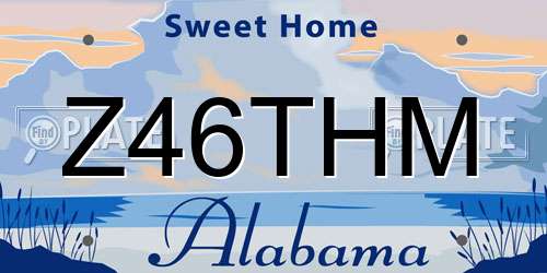 Z46THM Alabama License Plate