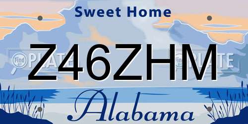 Z46ZHM Alabama License Plate