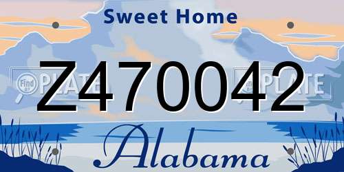 Z470042 Alabama License Plate