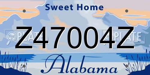 Z47004Z Alabama License Plate