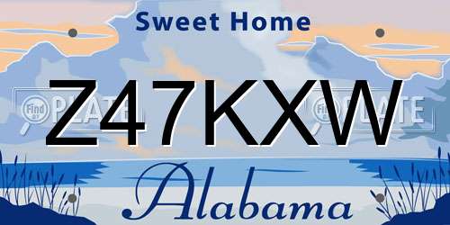 Z47KXW Alabama License Plate