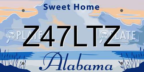 Z47LTZ Alabama License Plate