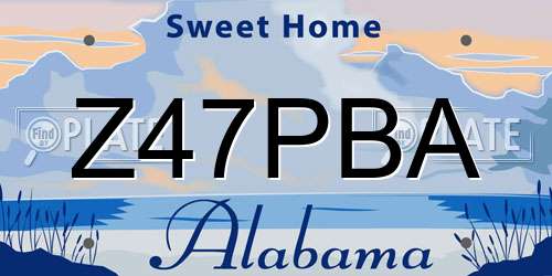 Z47PBA Alabama License Plate