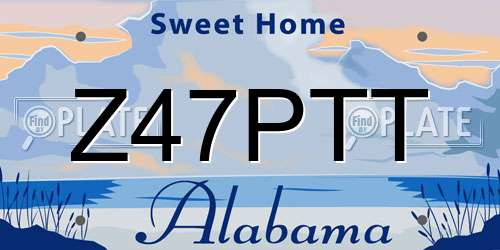 Z47PTT Alabama License Plate