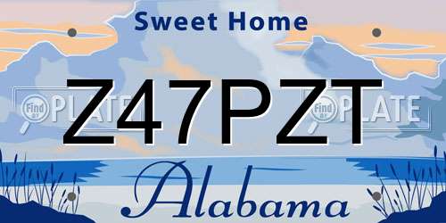 Z47PZT Alabama License Plate