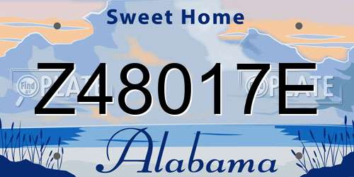 Z48017E Alabama License Plate