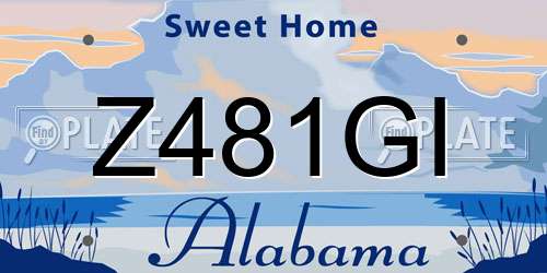 Z481GI Alabama License Plate