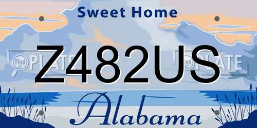 Z482US Alabama License Plate