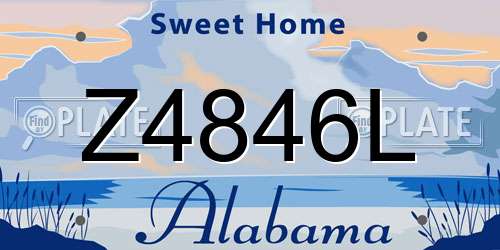 Z4846L Alabama License Plate