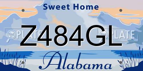 Z484GL Alabama License Plate