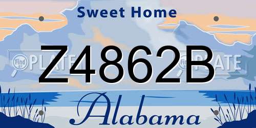 Z4862B Alabama License Plate