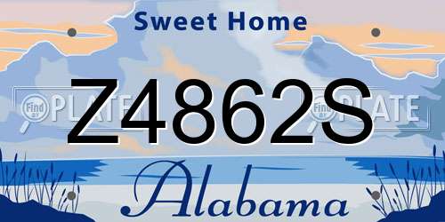 Z4862S Alabama License Plate