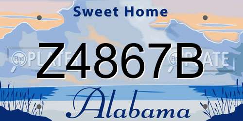 Z4867B Alabama License Plate
