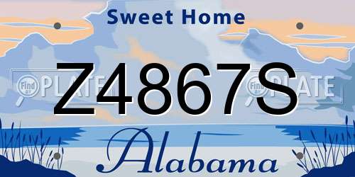 Z4867S Alabama License Plate