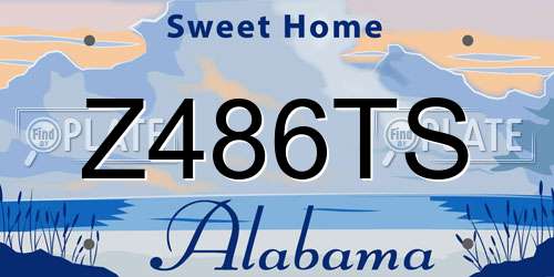 Z486TS Alabama License Plate
