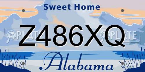 Z486XQ Alabama License Plate