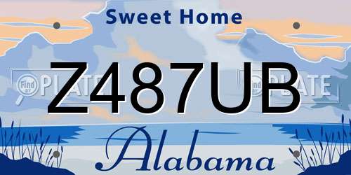 Z487UB Alabama License Plate