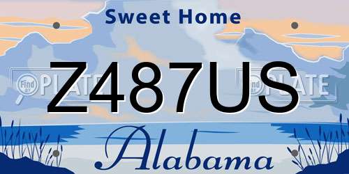 Z487US Alabama License Plate