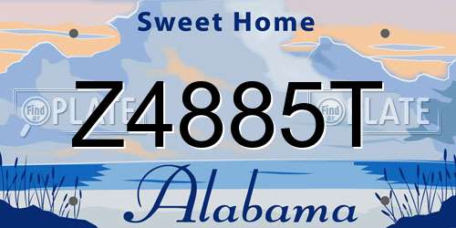 Z4885T Alabama License Plate