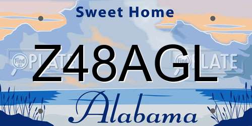 Z48AGL Alabama License Plate