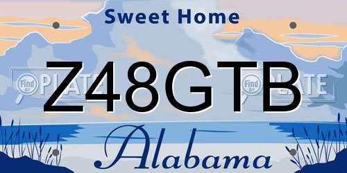 Z48GTB Alabama License Plate