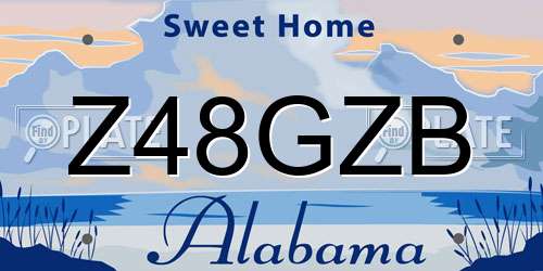 Z48GZB Alabama License Plate