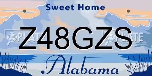 Z48GZS Alabama License Plate