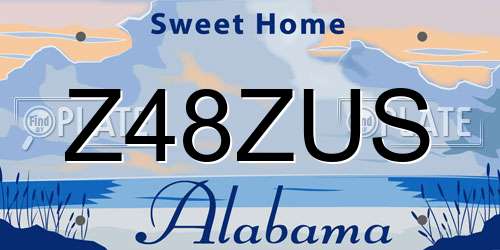 Z48ZUS Alabama License Plate