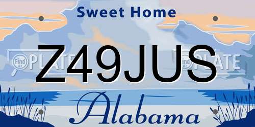 Z49JUS Alabama License Plate
