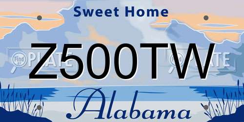 Z500TW Alabama License Plate