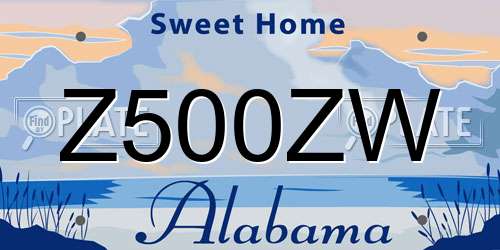 Z500ZW Alabama License Plate