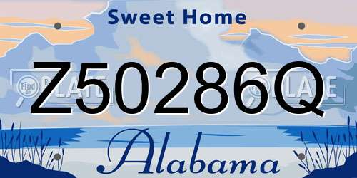 Z50286Q Alabama License Plate