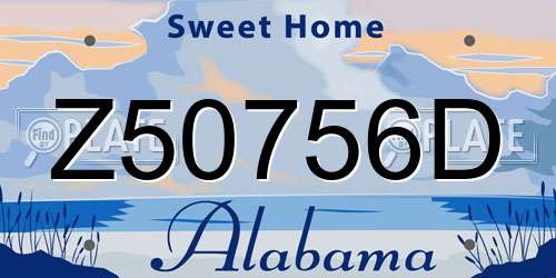 Z50756D Alabama License Plate