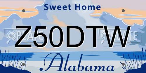 Z50DTW Alabama License Plate