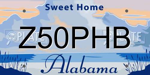 Z50PHB Alabama License Plate