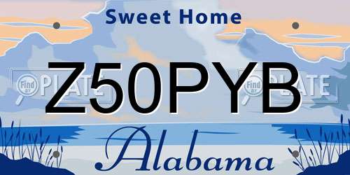 Z50PYB Alabama License Plate