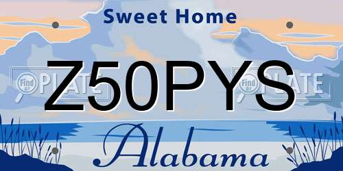 Z50PYS Alabama License Plate